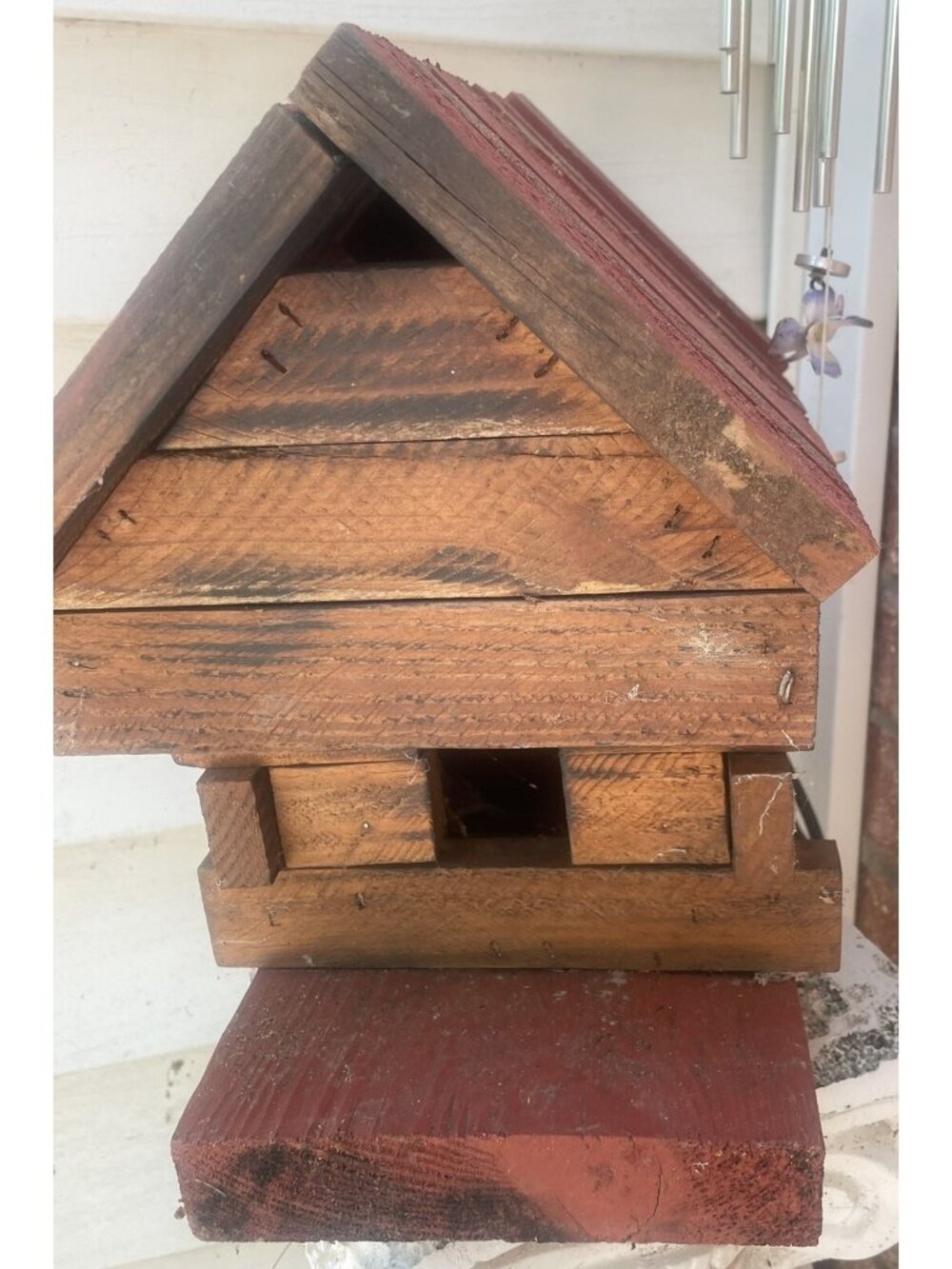 BIRDHOUSE HAND MADE (In Tennessee) WOOD CABIN BIRDHOUSE VINTAGE